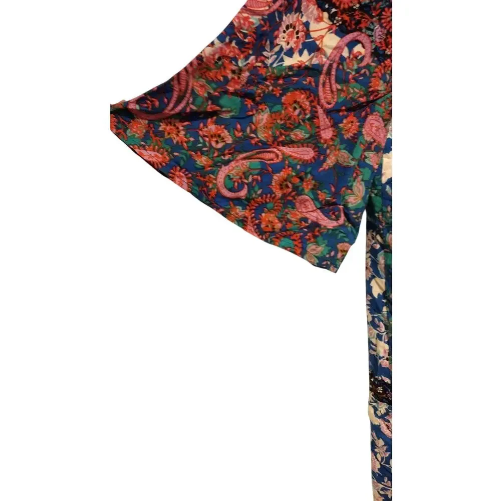 Hayden Floral Duster Topper Medium Multicolor Boho Floral Shrug Lagenlook Hippie